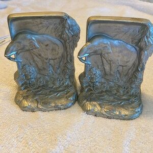 L. V. Aronson 1925 Brass Elephant Bookends